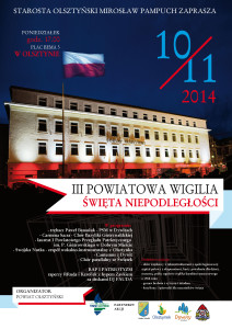 III Powiatowa Wigilia Świeta Niepodległości - plakat