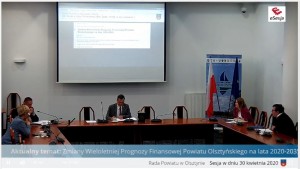 Kolejna zdalna sesja Rady Powiatu w Olsztynie