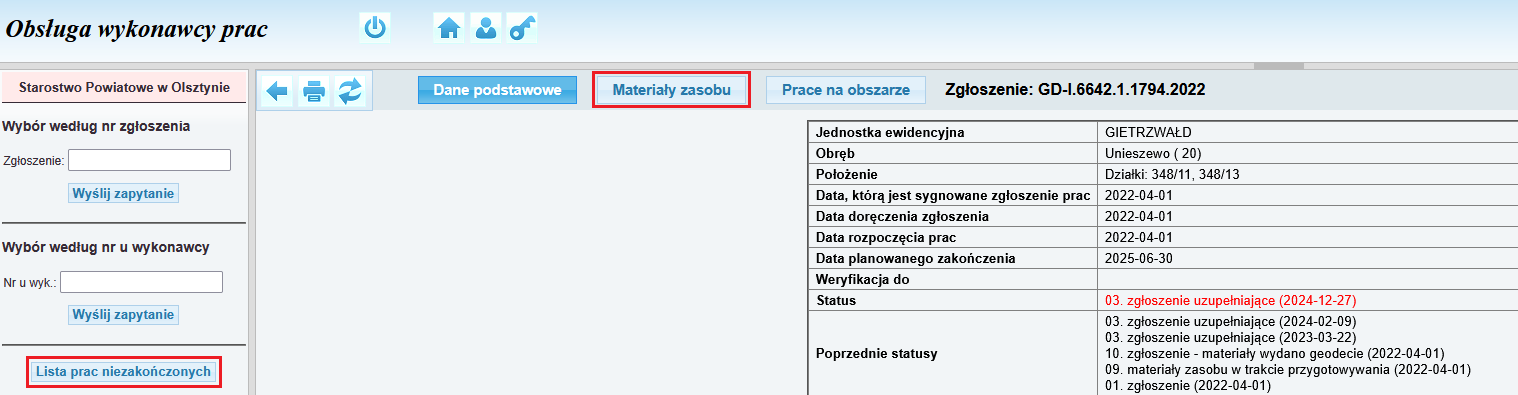 Obsługa wykonawcy prac