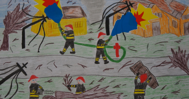 Namalowali jak widzą służbę strażacką