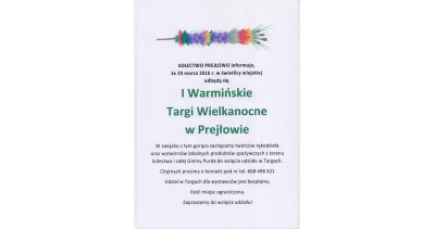 I Warmińskie Targi Wielkanocne w Prejłowie