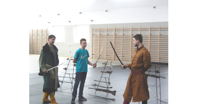 Pokaz historyczny w Zespole Szkół w Kolnie