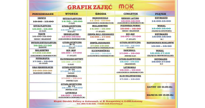 Grafik zajęć MOK w Jezioranach