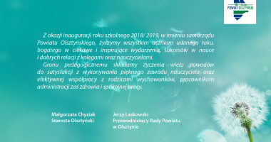 Życzenia z okazji inauguracji roku szkolnego