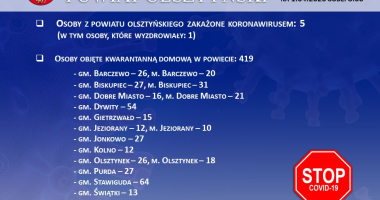 Stan epidemiologiczny w powiecie na 1.04.2020 godz. 8:00