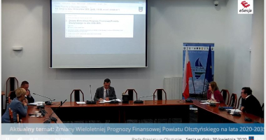 Kolejna zdalna sesja Rady Powiatu w Olsztynie