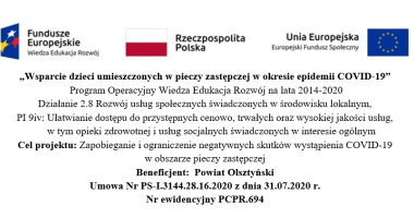Wsparcie dzieci objętych pieczą zastępczą w czasie epidemii