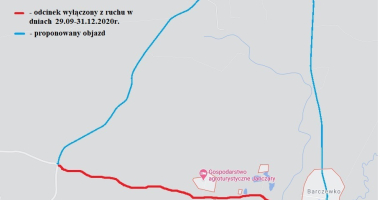 Zamknięcie drogi w Barczewie