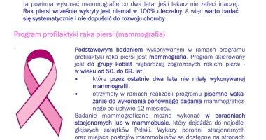 Rak piersi - zadbaj o profilaktykę