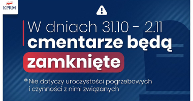 Od soboty cmentarze zamknięte 