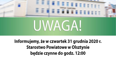 W Sylwestra urząd czynny kr&oacute;cej 