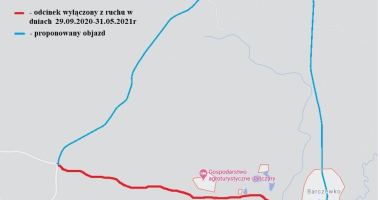 Zamknięta droga od krzyż&oacute;wek barczewskich