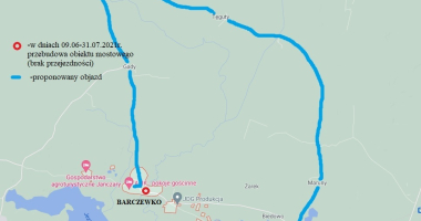 Zamknięta droga w Barczewku