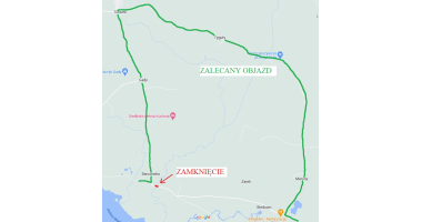 Uszkodzenia przepustu oraz korony drogi nr 1432N na rzece Orzechówka