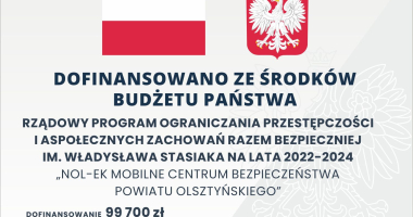 NOL-ek - Mobilne centrum bezpieczeństwa powiatu olsztyńskiego - tablica