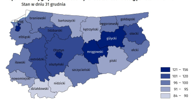 Podmioty gospodarcze w województwie na koniec 2024 r.
